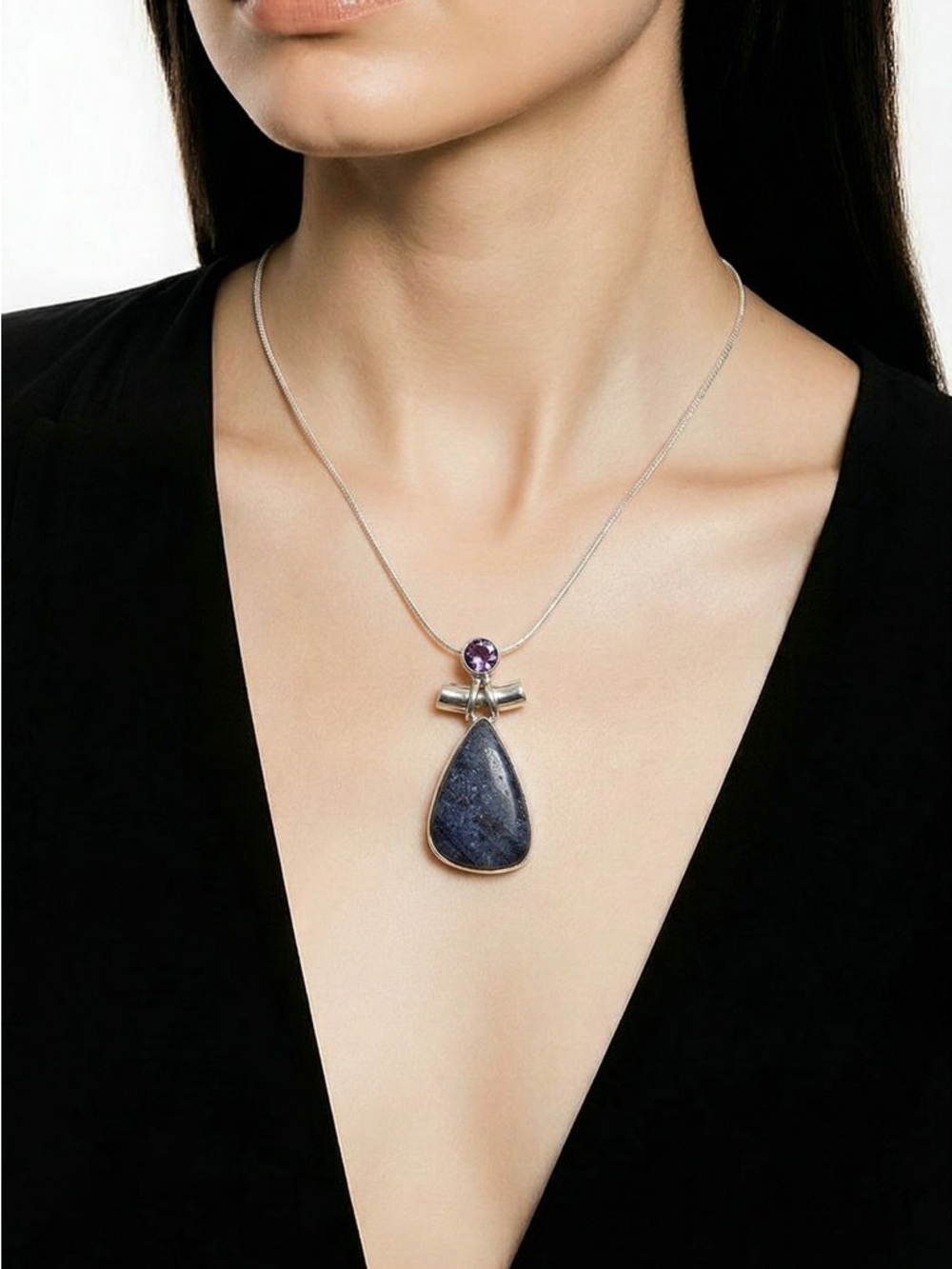 Purple Adventurine & Amethyst Necklace - Picture 2 of 10